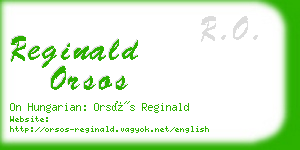 reginald orsos business card